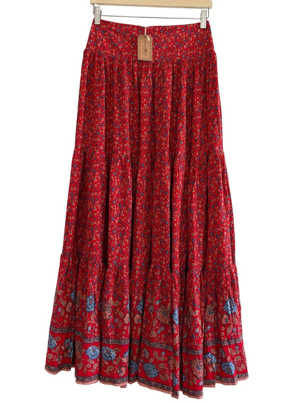 NWT Natural Life Hanna Maxi Skirt Dress Red Floral Boho Western Festival Gypsy M - Picture 7 of 16